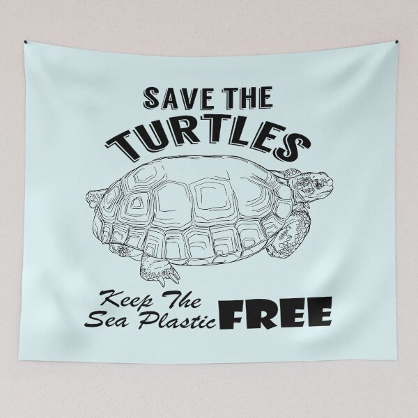 Item preview, Save the turtles keep the sea plastic free shirts, Save the turtles keep the sea plastic free masks, Save the turtles keep the sea plastic free stickers  designed and sold by Poussyarts.