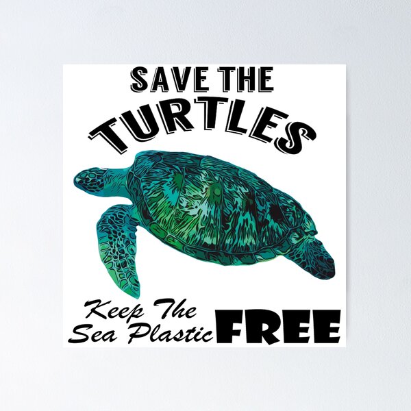 Item preview, Camisetas de Save the turtles keep the sea free plastic, mascarillas de Save the turtles keep the sea free plastic, pegatinas de Save the turtles keep the sea free plastic designed and sold by Poussyarts.