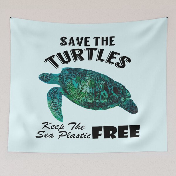 Item preview, Save the turtles keep the sea plastic free shirts, Save the turtles keep the sea plastic free masks, Save the turtles keep the sea plastic free stickers  designed and sold by Poussyarts.