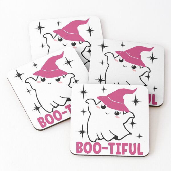 Item preview, Bootiful Cute and Funny Halloween Ghost with a Witch Hat - Pink designed and sold by PearlMoonGrapes.