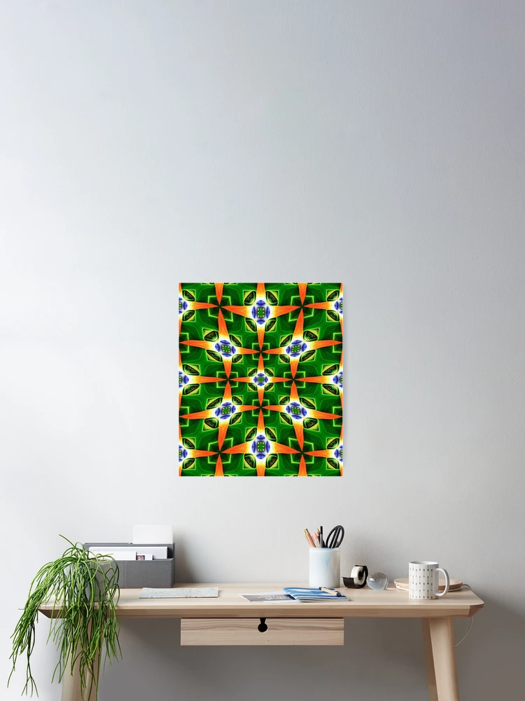 Thumbnail 2 of 3, Poster, Abstract Flower Pattern designed and sold by Patternflower.