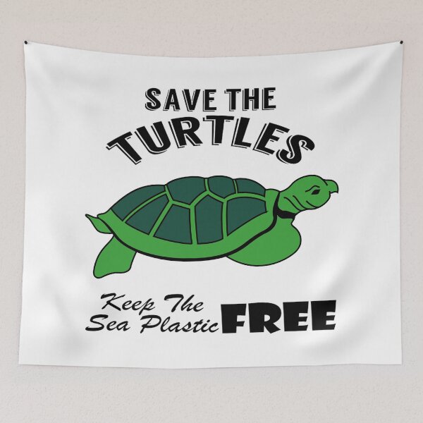 Item preview,  Save the turtles keep the sea plastic free shirts, Save the turtles keep the sea plastic free masks, Save the turtles keep the sea plastic free stickers  designed and sold by Poussyarts.