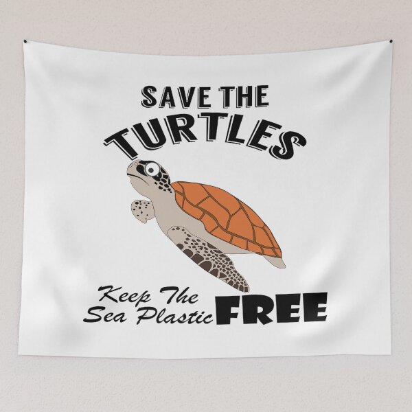Item preview, Save the turtles keep the sea plastic free shirts, Save the turtles keep the sea plastic free masks, Save the turtles keep the sea plastic free stickers  designed and sold by Poussyarts.