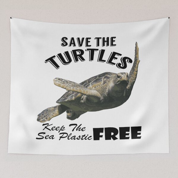 Item preview,  Save the turtles keep the sea plastic free shirts, Save the turtles keep the sea plastic free masks, Save the turtles keep the sea plastic free stickers  designed and sold by Poussyarts.