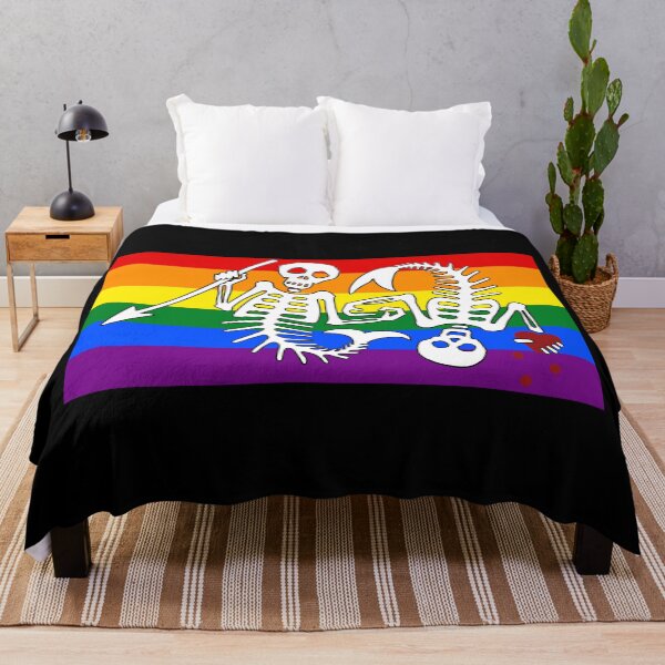 Item preview, OFMD season 2 rainbow pride mermaid pirate flag Blackbeard Stede Bonnet flag designed and sold by Theoldgirl900.