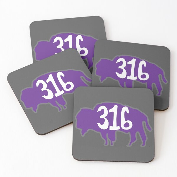 Item preview, Hand Drawn Kansas Buffalo 316 Purple White Gray designed and sold by itsrturn.