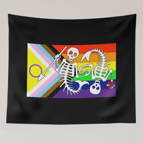 Item preview, OFMD season 2 mermaid pirate progress pride flag Blackbeard Stede Bonnet flag designed and sold by Theoldgirl900.