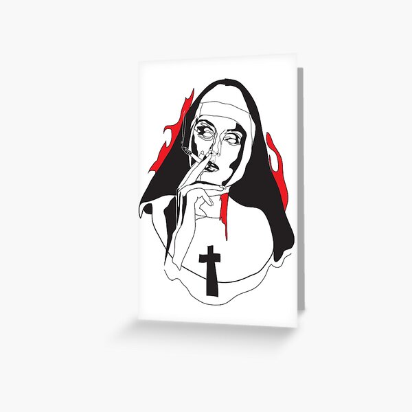 Smoking Nun - Break the Habit Greeting Card