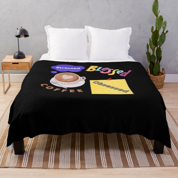 Item preview, Stressed Blessed And Coffee Obsessed - Funny and Cute T-Shirts Quotes designed and sold by Designspot2020.