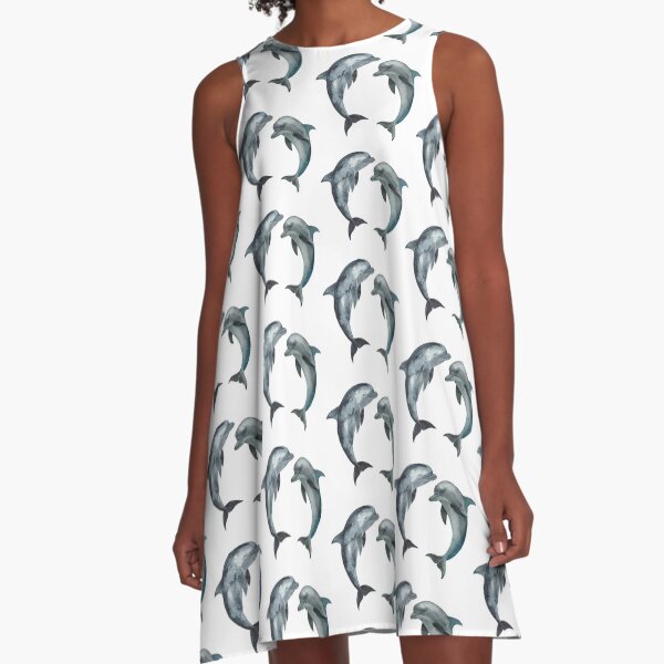 Dancing Dolphins A-Line Dress