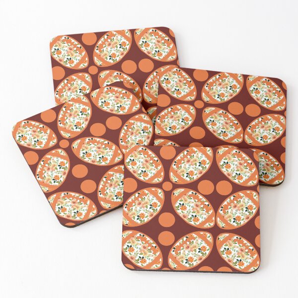 Item preview, Football floral maroon and orange pattern 2 designed and sold by KCAbdelnour.
