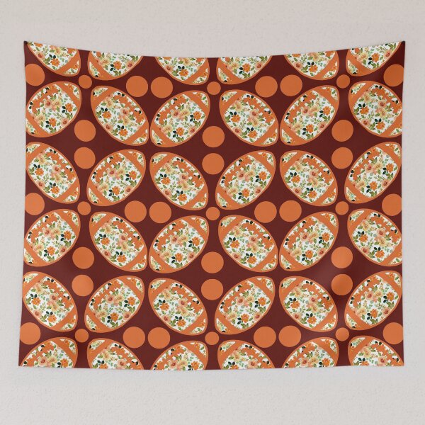 Item preview, Football floral maroon and orange pattern 2 designed and sold by KCAbdelnour.