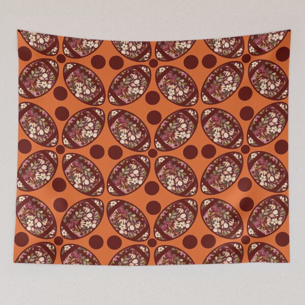 Item preview, Football floral maroon and orange pattern 3 designed and sold by KCAbdelnour.