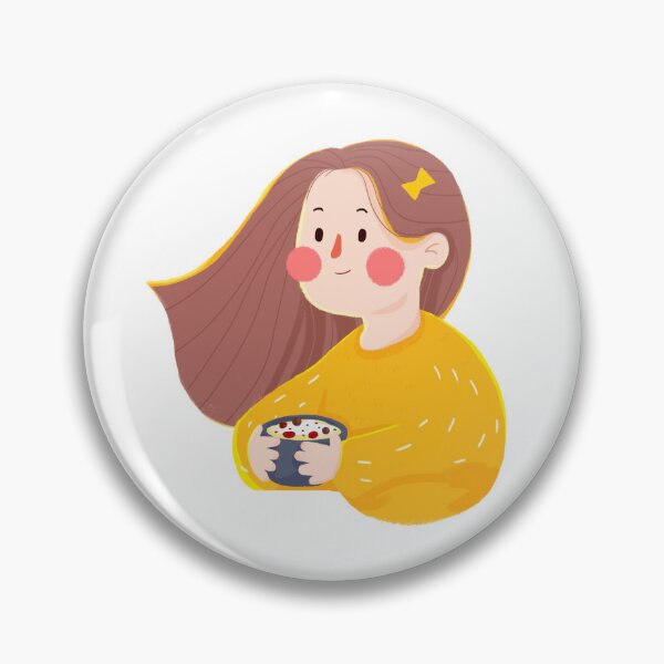 Item preview, Cute girl waring orange jumper with soup designed and sold by EriksStore.