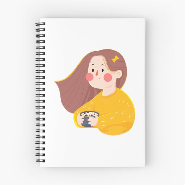 Item preview, Cute girl waring orange jumper with soup designed and sold by EriksStore.