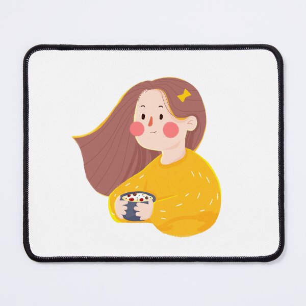 Item preview, Cute girl waring orange jumper with soup designed and sold by EriksStore.