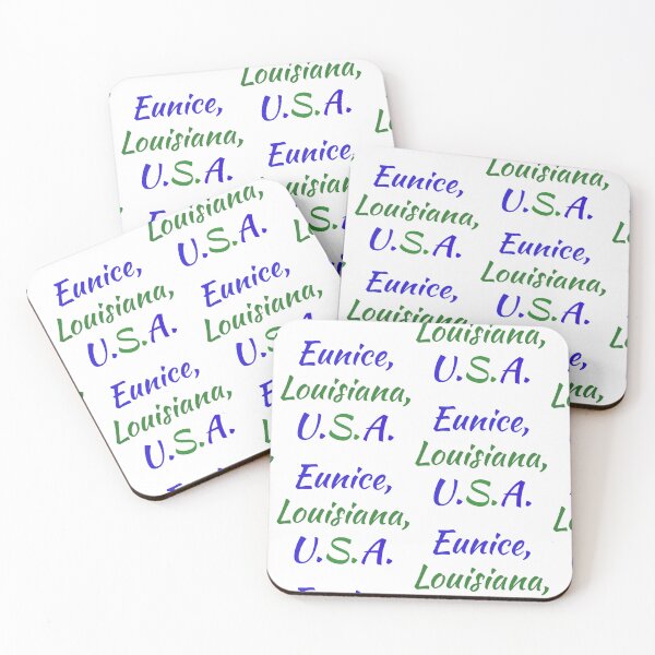 Item preview, Eunice, Louisiana, U.S.A. in blue and green designed and sold by LeJeuneGifts.