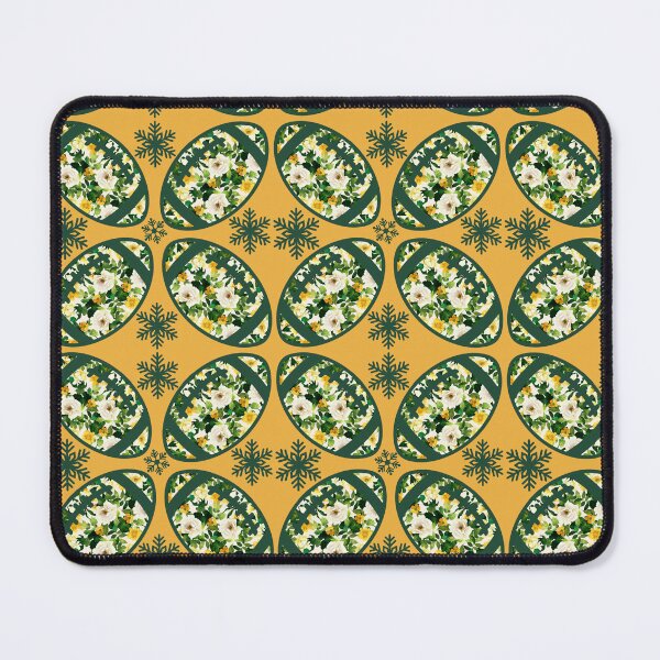 Item preview, Football green and gold floral football snowflakes pattern designed and sold by KCAbdelnour.