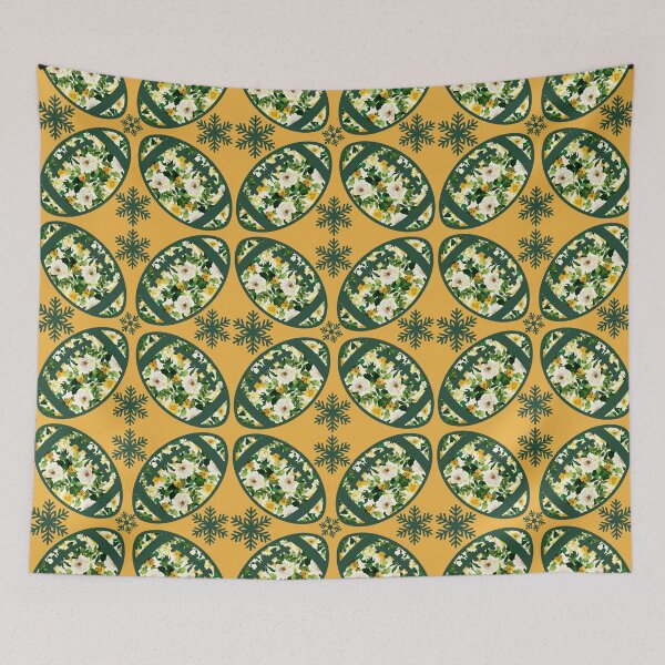 Item preview, Football green and gold floral football snowflakes pattern  designed and sold by KCAbdelnour.