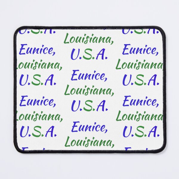 Item preview, Eunice, Louisiana, U.S.A. in blue and green designed and sold by LeJeuneGifts.