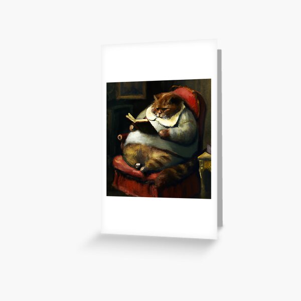 Item preview, Jupiter the Cat, reading in a cushy chair (Baroque) designed and sold by thecatandkettle.