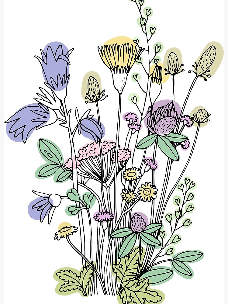 Wildflower floral sticker decal Sticker for Sale by joellis