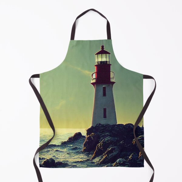 Item preview, Red White Lighthouse on the Sea designed and sold by MythicPrompts.