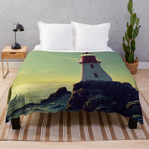 Item preview, Red White Lighthouse on the Sea designed and sold by MythicPrompts.