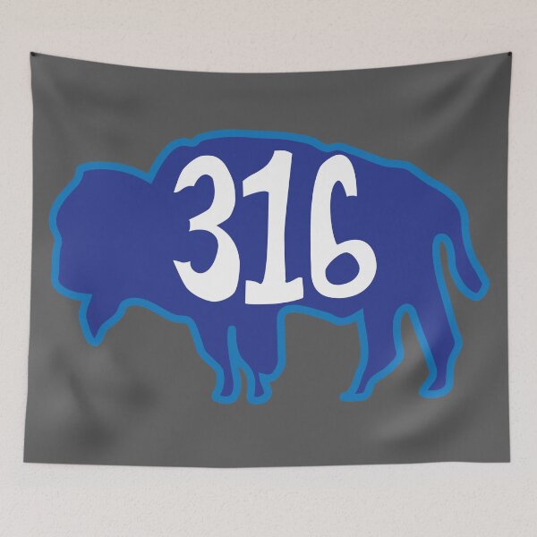 Item preview, Hand Drawn Kansas Buffalo 316 Royal Blue designed and sold by itsrturn.
