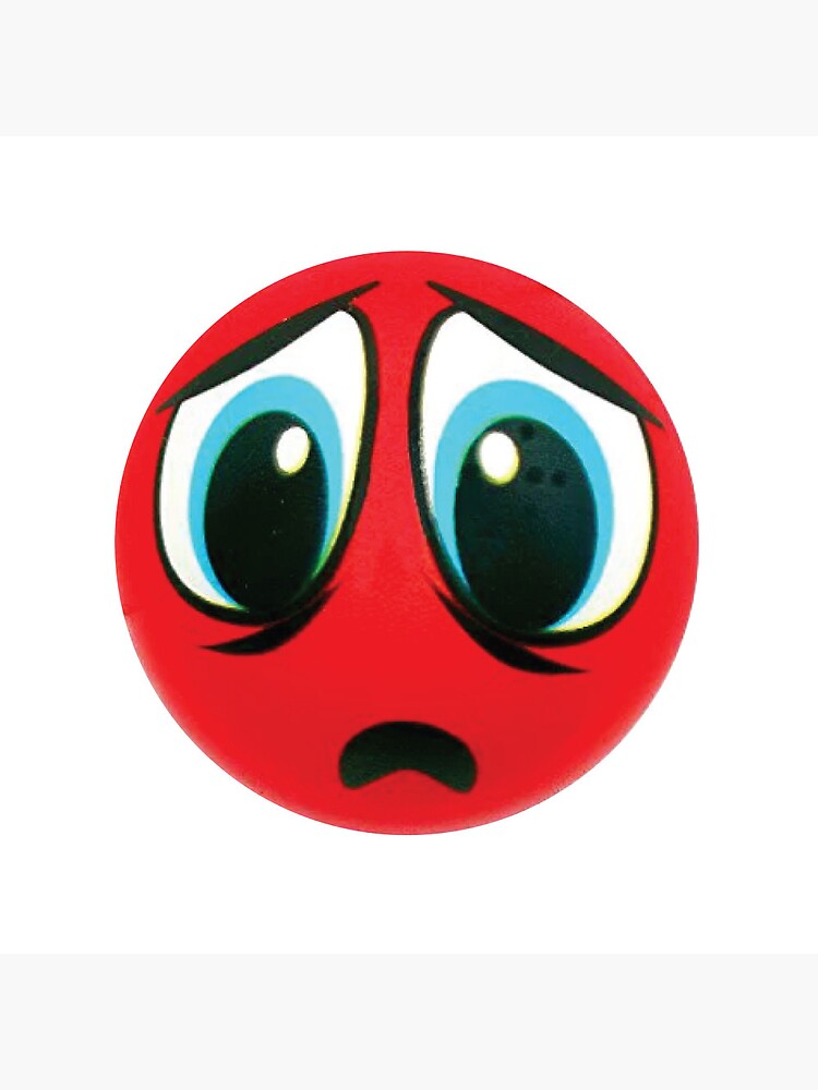 Badge for Sale avec l'œuvre « Balle anti-stress Emoji rouge en
