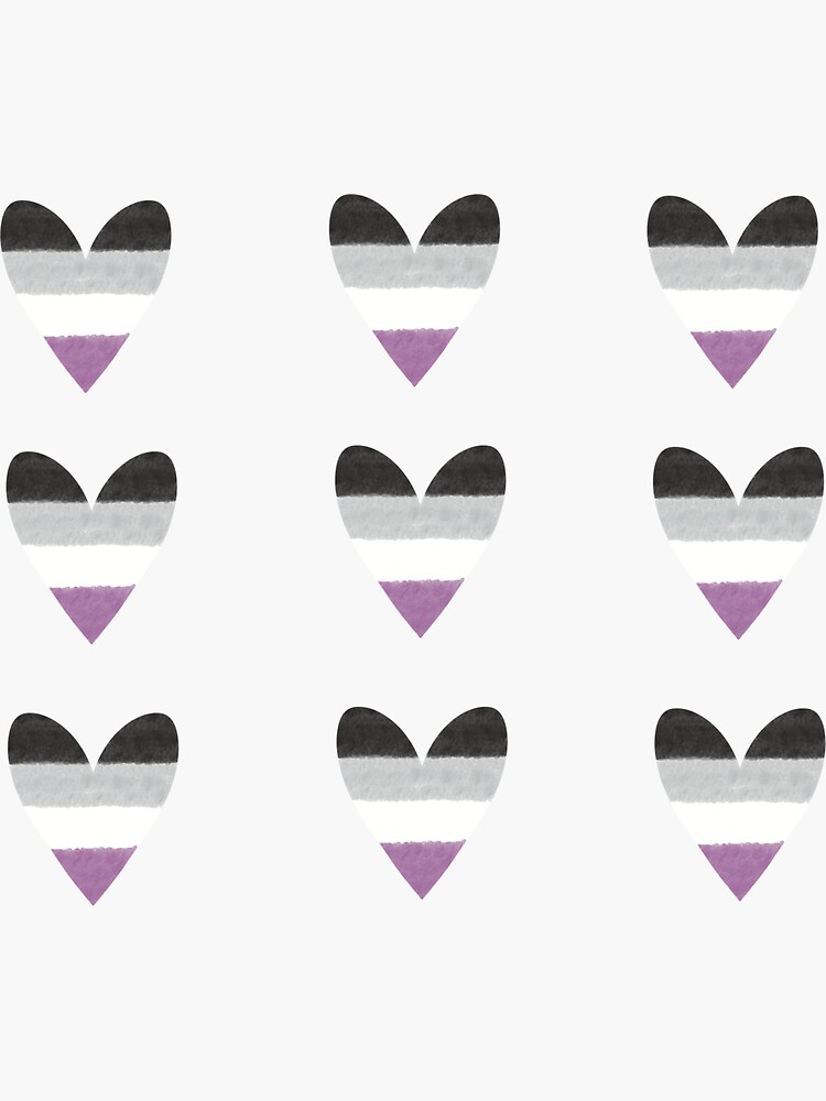 Asexual Pride Flag Hearts Sticker For Sale By Jellybeanrain Redbubble 