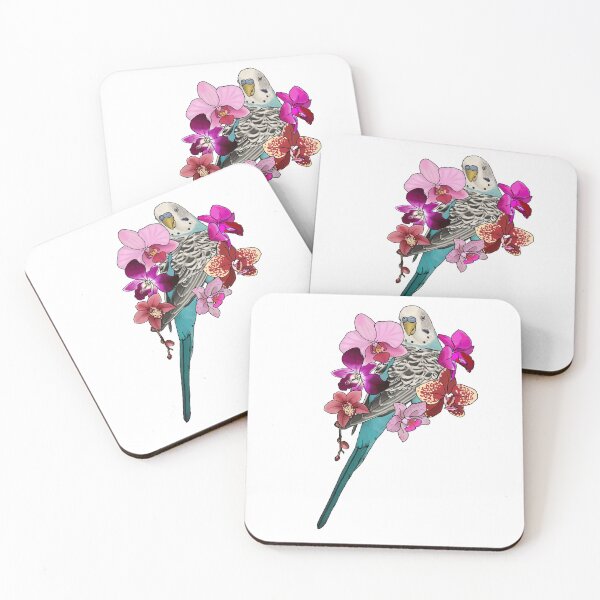 Item preview, Blue Budgie with Orchids designed and sold by TinkerandBone.