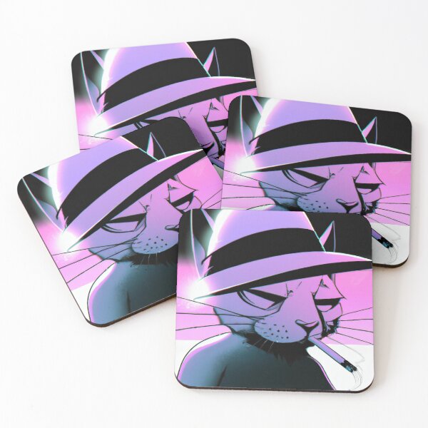 Item preview, Bruno the Cat, twilight hours (Synthwave) designed and sold by thecatandkettle.