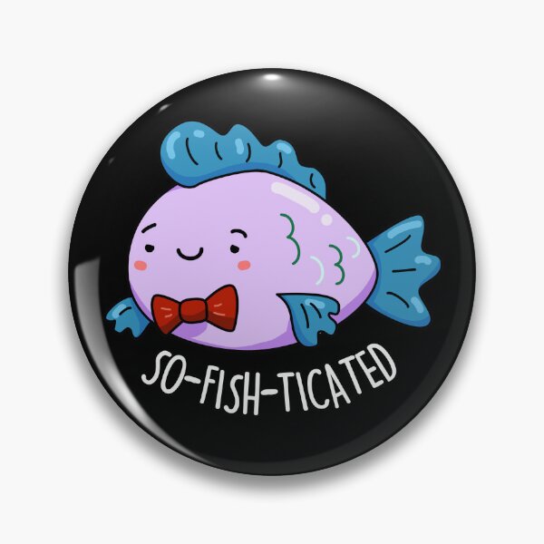 Item preview, So-fish-ticated Funny Sophisticated Fish Puns (Dark BG) designed and sold by punnybone.
