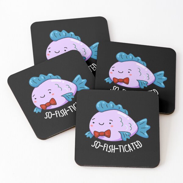 Item preview, So-fish-ticated Funny Sophisticated Fish Puns (Dark BG) designed and sold by punnybone.