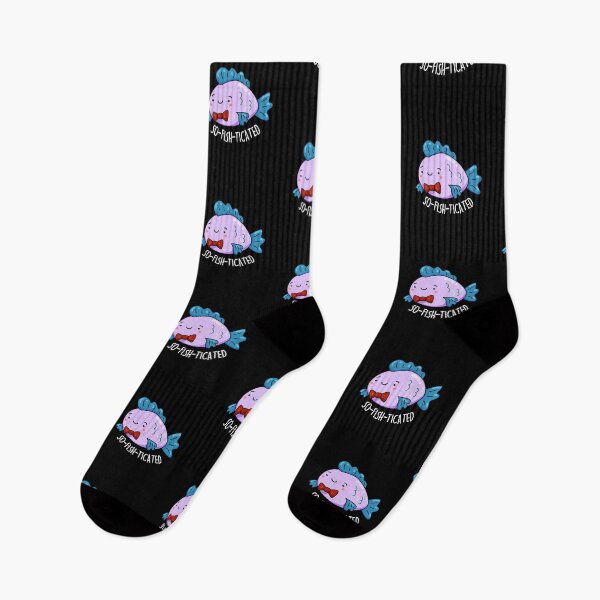 Item preview, So-fish-ticated Funny Sophisticated Fish Puns (Dark BG) designed and sold by punnybone.