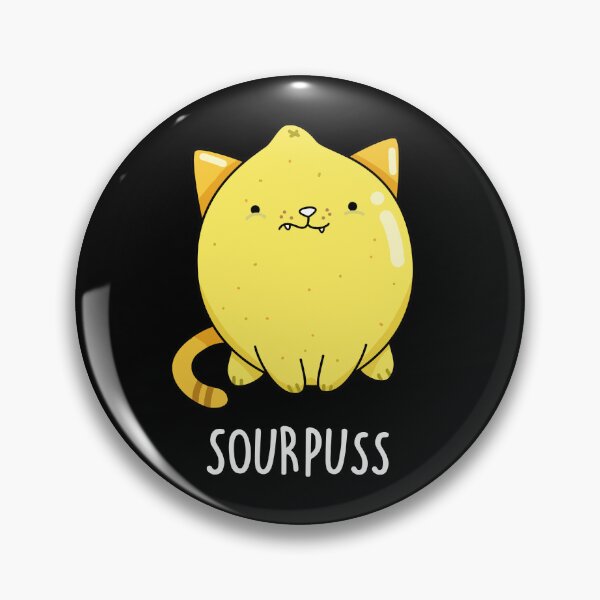 Item preview, Sour Puss Funny Lemon Cat Puns (Dark BG) designed and sold by punnybone.