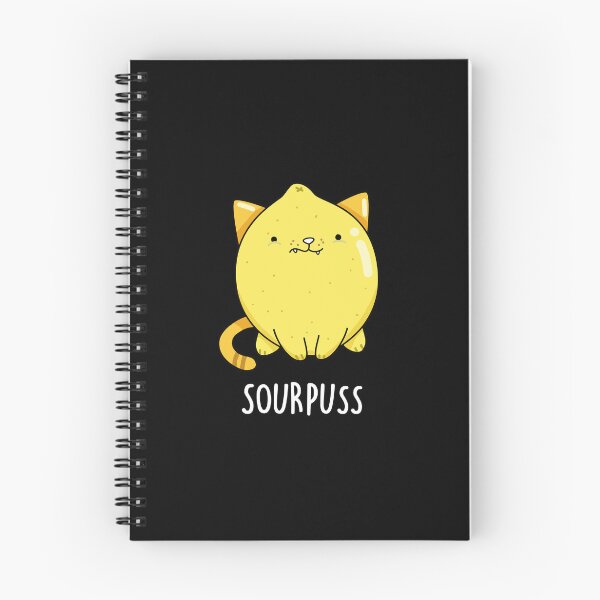 Item preview, Sour Puss Funny Lemon Cat Puns (Dark BG) designed and sold by punnybone.