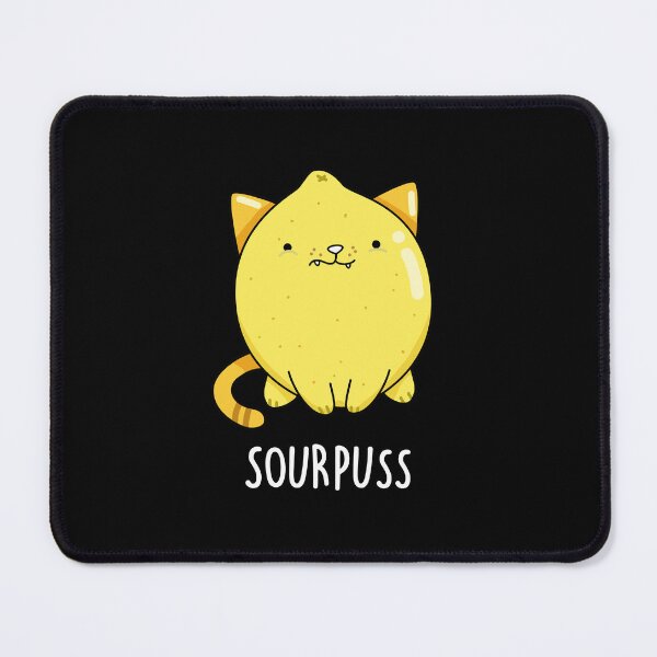 Item preview, Sour Puss Funny Lemon Cat Puns (Dark BG) designed and sold by punnybone.