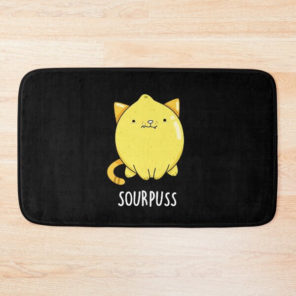 Item preview, Sour Puss Funny Lemon Cat Puns (Dark BG) designed and sold by punnybone.