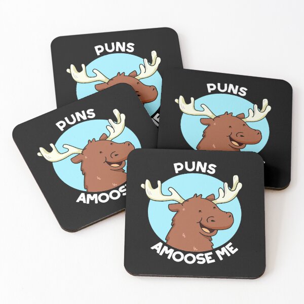 Item preview, Puns Amoose Me Funny Moose Puns (Dark BG) designed and sold by punnybone.