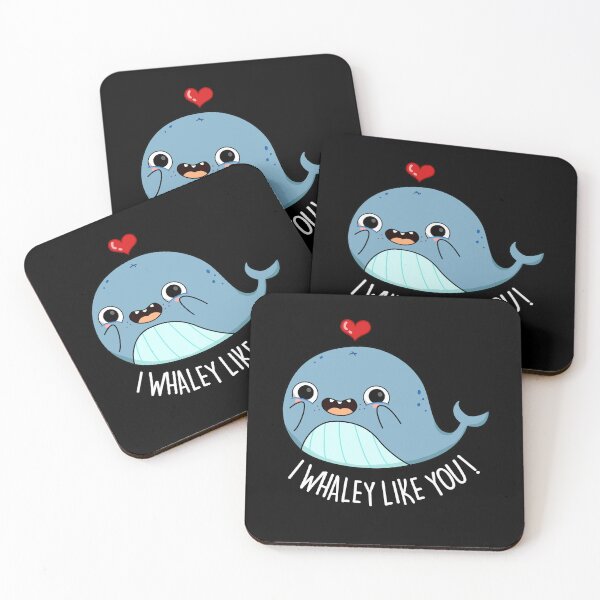 Item preview, I Whaley Like You Funny Whale Puns (Dark BG) designed and sold by punnybone.
