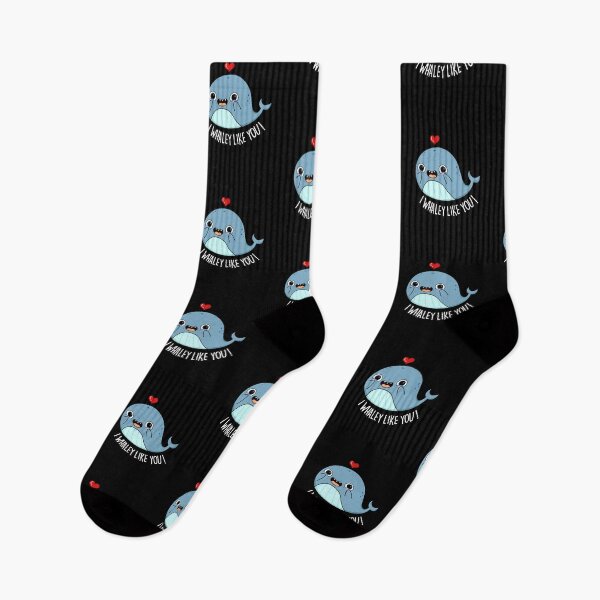 Item preview, I Whaley Like You Funny Whale Puns (Dark BG) designed and sold by punnybone.