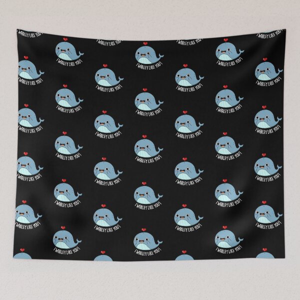 Item preview, I Whaley Like You Funny Whale Puns (Dark BG) designed and sold by punnybone.