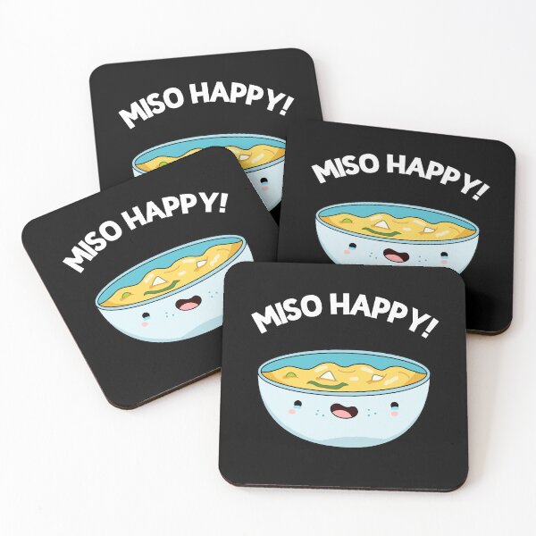 Item preview, Miso Happy Funny Soup Puns (Dark BG) designed and sold by punnybone.