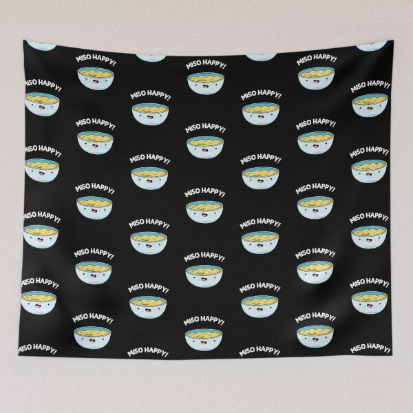 Item preview, Miso Happy Funny Soup Puns (Dark BG) designed and sold by punnybone.