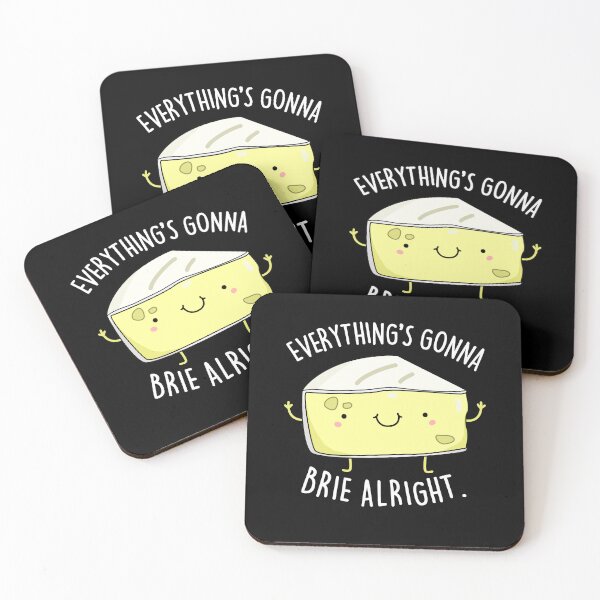 Item preview, Everything's Gonna Brie Alright Funny Cheese Puns (Dark BG) designed and sold by punnybone.