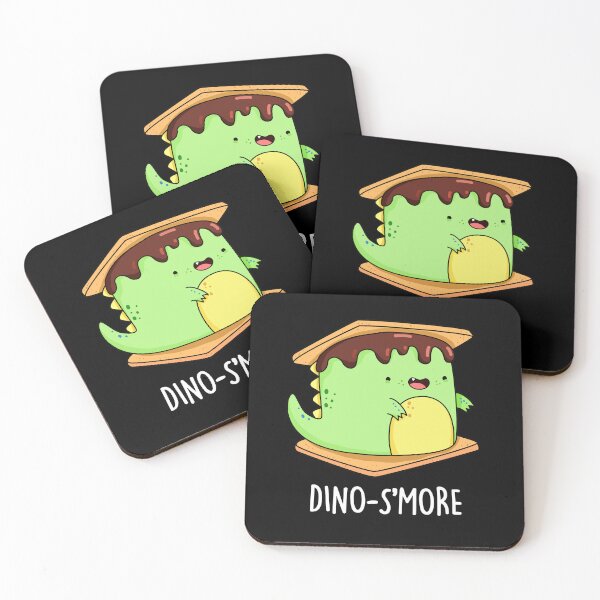 Item preview, Dinosmore Funny Dinosaur Smore Puns (Dark BG) designed and sold by punnybone.