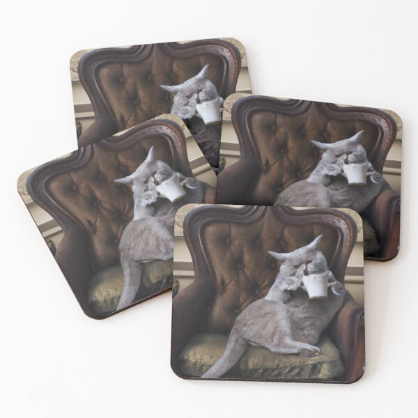 Item preview, Ike the Cat, lounging with tea (Renaissance) designed and sold by thecatandkettle.