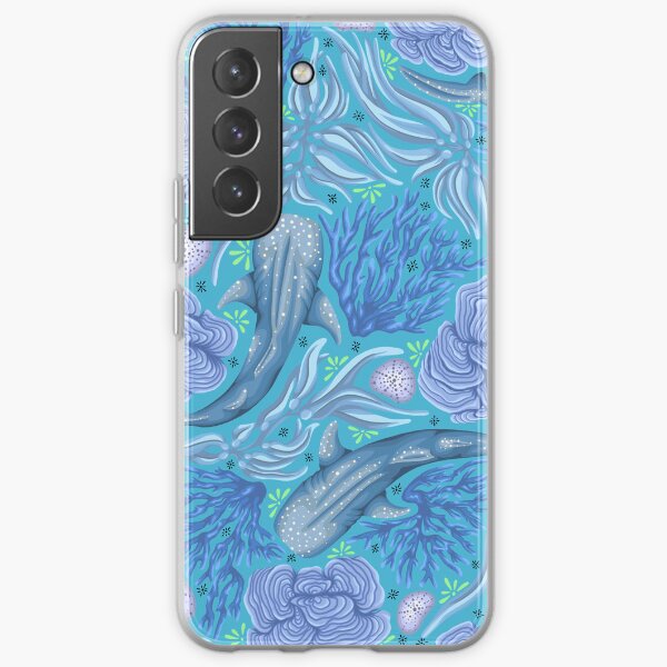Blue Whimsical Whale Sharks Samsung Galaxy Soft Case